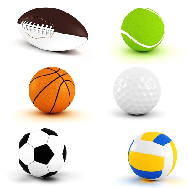 3d pack render - sport balls — Stock Photo, Image