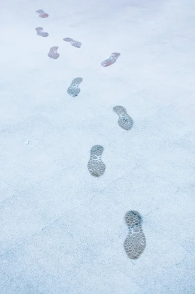 Pegadas Neve — Fotografia de Stock
