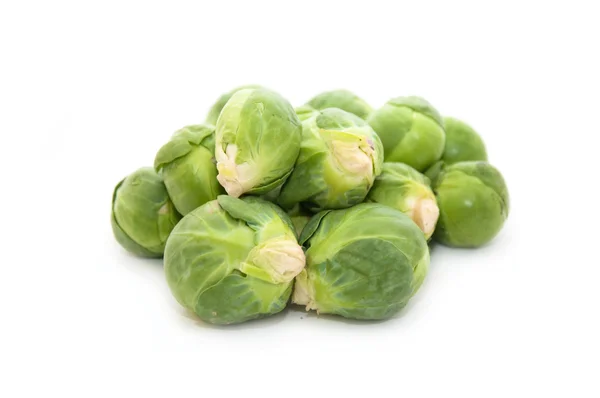 Pile Brussels Sprouts White Background — Stock Photo, Image