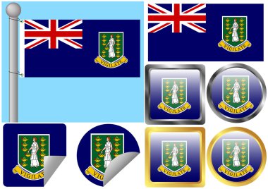 Flag Set British Virgin Islands clipart