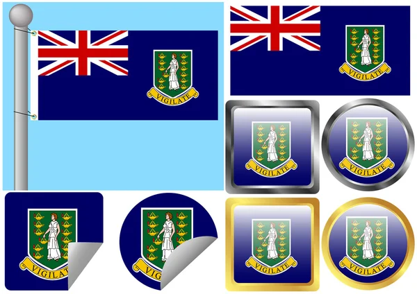 Flag Set British Virgin Islands — Stock Vector