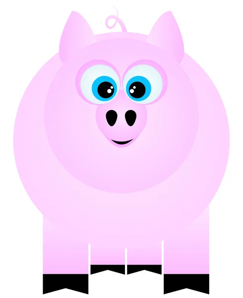 행복 한 만화 돼지 — 스톡 벡터