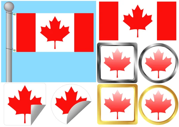 Jeu de drapeaux Canada — Image vectorielle