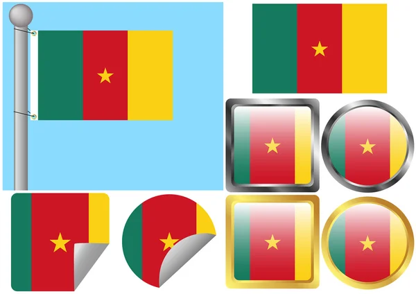 stock vector Flag Set Cameroon