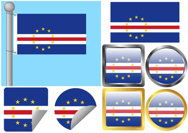Flaggan inställd Kap verde — Stock vektor