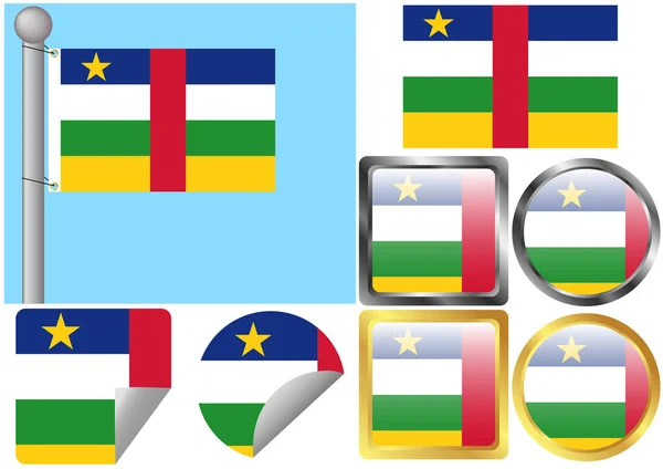 Flag Set Central African Republic — Stock Vector