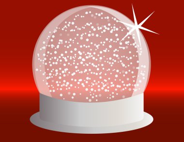 Snowglobe on a Silver Base with Falling Snow clipart