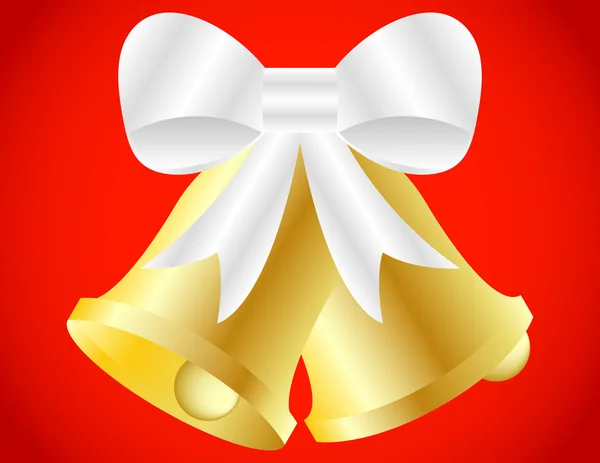 Gold Bells on a Red Background — Stockvector