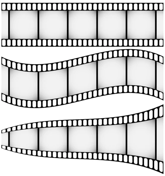 Uppsättning av tre filmremsor — Stock vektor