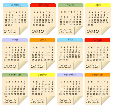 2012 Calendar clipart