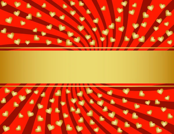 红色和金色情人节背景 — 图库矢量图片