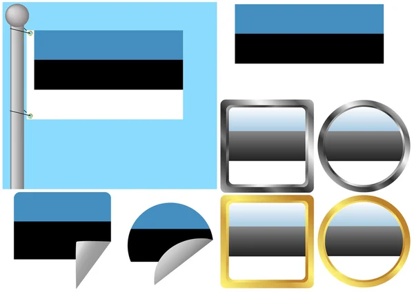 Flag Set Estonia — Stock Vector