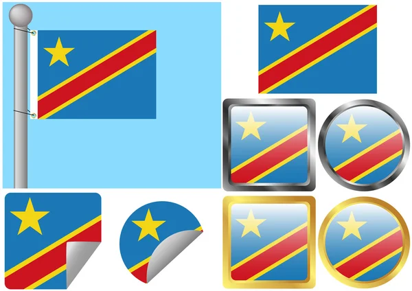 Флаг Демократической Республики Конго — стоковый вектор