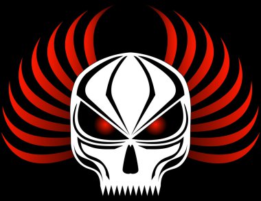 Evil Skull with Red Wings clipart