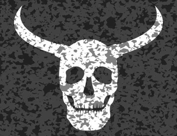 Grunge cornu crâne humain — Image vectorielle