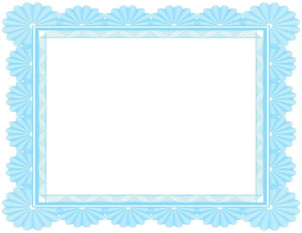 Certificato in bianco decorato in blu — Vettoriale Stock
