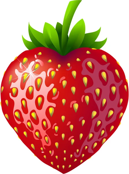 Erdbeere Herzform — Stockvektor