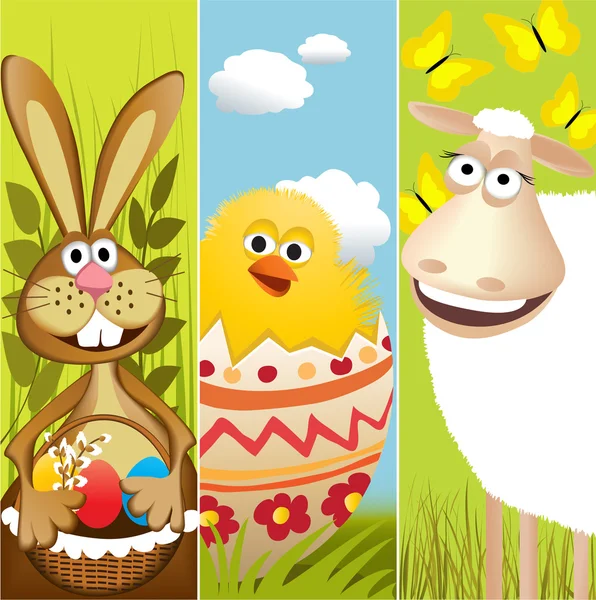 Three Easter banners — Stock Vector