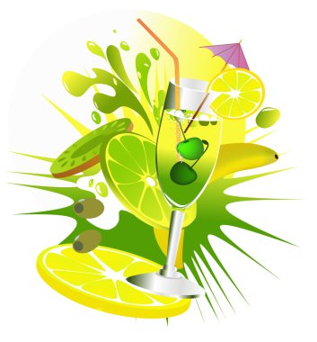 Green party's drink clipart