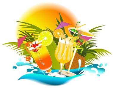 Tropical drinks clipart