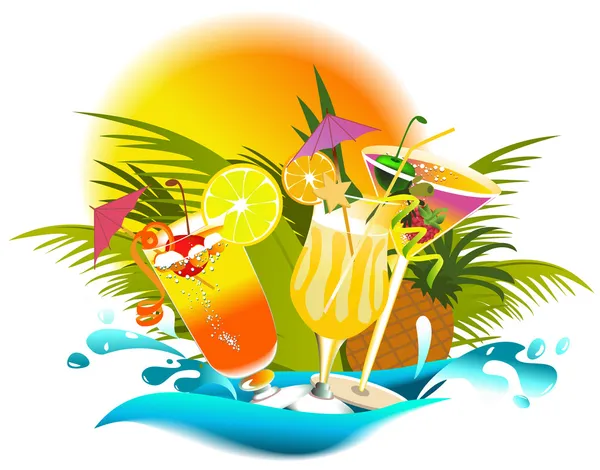 Bebidas tropicais Vetores De Stock Royalty-Free