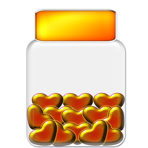 Glass Jar Filled Sweet Candy — Stock Vector