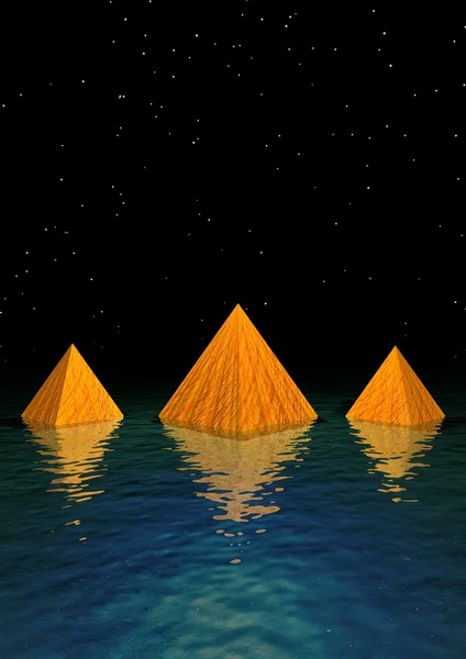 Пирамиды Оранжевый Вода — стоковое фото