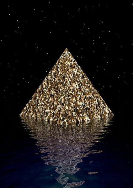 Pyramid and water — Stock Photo, Image