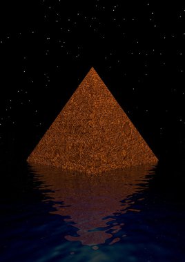 Pyramid brown and water clipart