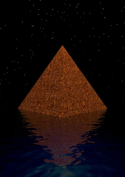 ピラミッドの茶色と水其两侧 欧元纸币的孤立多维数据集 ロイヤリティフリーのストック写真
