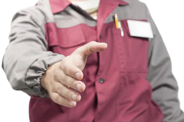 Worker giving a hand — Stock Photo, Image