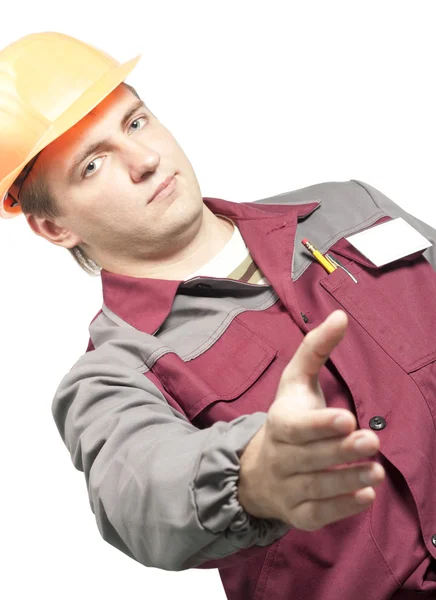 Worker giving a hand — Stock Photo, Image
