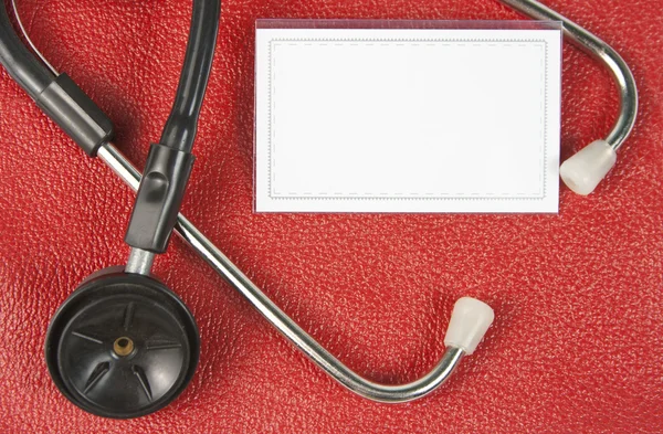 Stetoskop i puste wizytówki — Zdjęcie stockowe