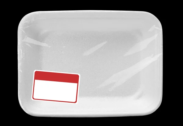 Jedzenie taca z etykiety — Zdjęcie stockowe