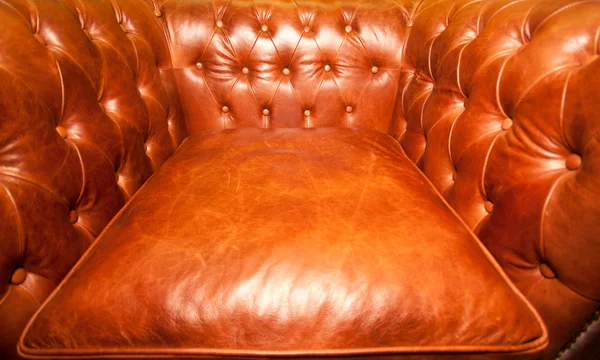 Vintage brown leather armchair — Stock Photo, Image