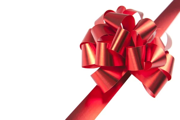 Arco de regalo rojo y cinta — Foto de Stock