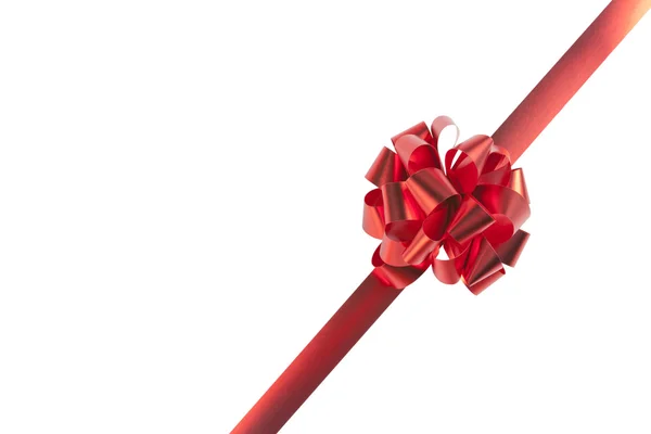 Червоний подарунковий лук і стрічка — стокове фото