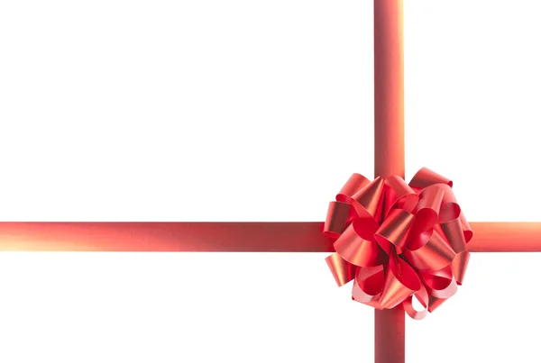 Rode geschenk boog en linten — Stockfoto