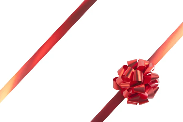 Kırmızı hediye yay ve şeritler — Stok fotoğraf