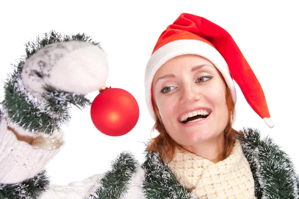 Woman with christmas ornament — Stock Photo, Image