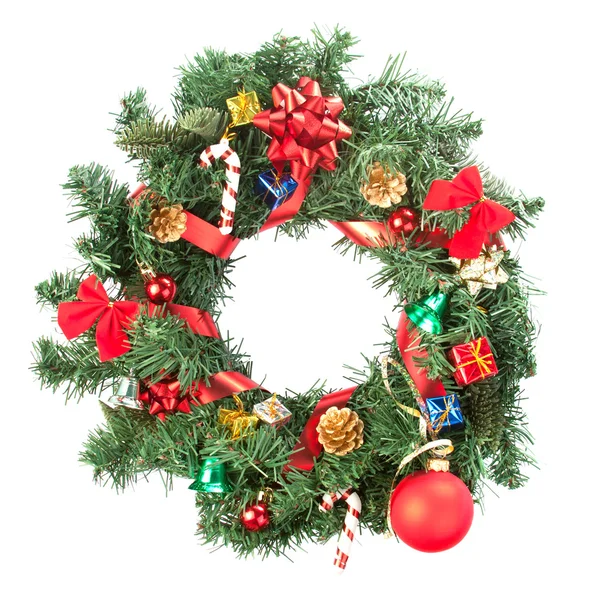 Christmas wreath with ornaments — Stock Photo, Image