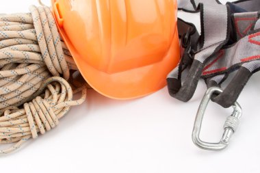 Climber's ropes and protective wear clipart
