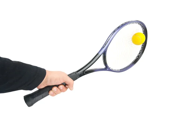 Теннисист бьет по мячу — стоковое фото