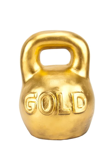 Big Heavy Weight Gold Isolated White — Stock Photo, Image