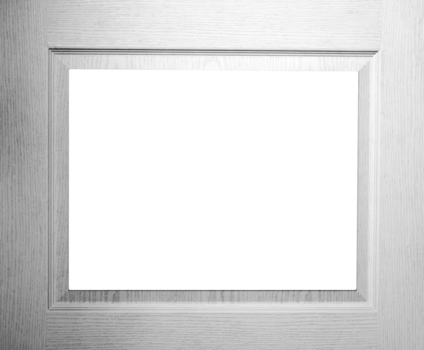 Blank White Wood Frame Isolated White — Stock Photo, Image