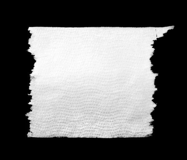 Stuk Van Witte Toiletpapier Geïsoleerd Zwart — Stockfoto