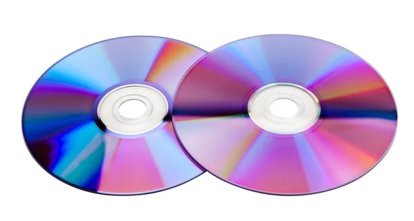 Two Colorful Cds Isolated White Background — Stock Photo, Image