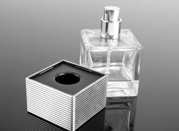 Bottle Fashion Perfume Grey Surface — Stock Photo, Image