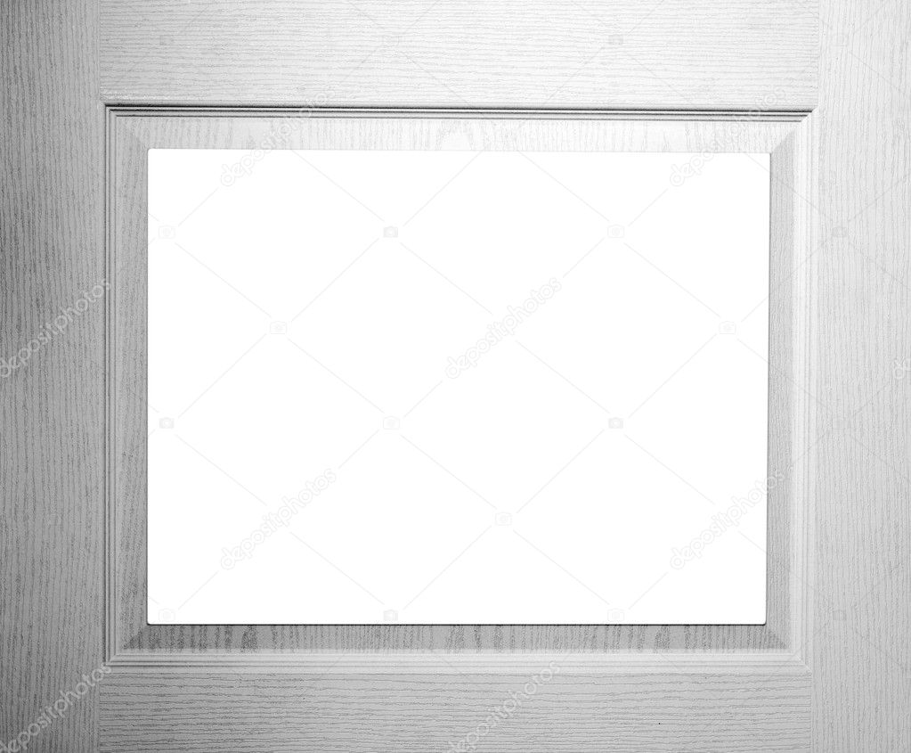 Blank white wood frame. Isolated on white