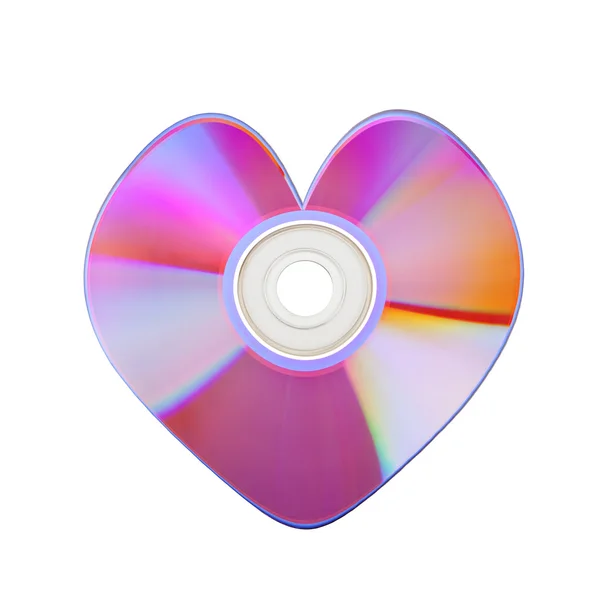 Close-up of colorful CD heart — Stock Photo, Image